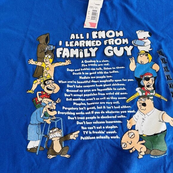 Vintage 2005 Family Guy Shirt Mens All I Know I Learned From TV Men’s XL (E8) - Picture 4 of 6